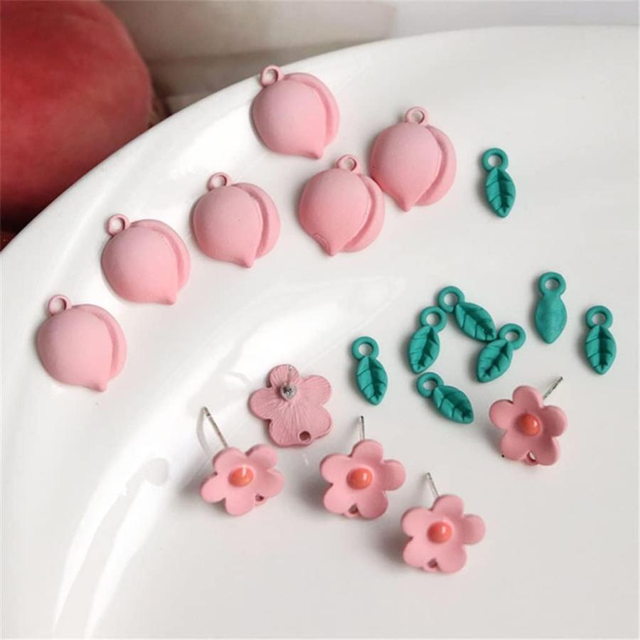 【並行輸入品】DSFEOIGY Summer Sweet Pink Peach Jewelry Pendant Handmade DIY Earrinの画像