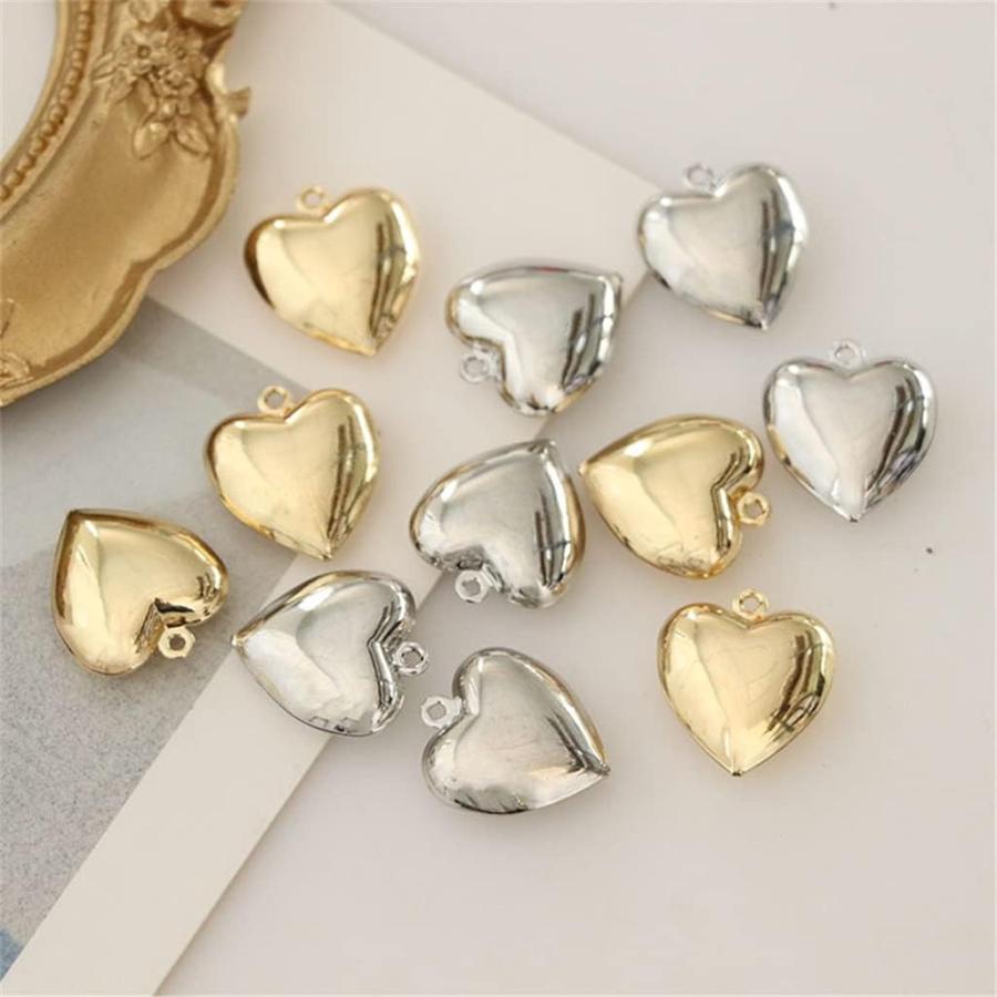 【並行輸入品】MXIAOXIA Sweet Three-Dimensional Full Heart Earrings DIY Necklace Eaの画像