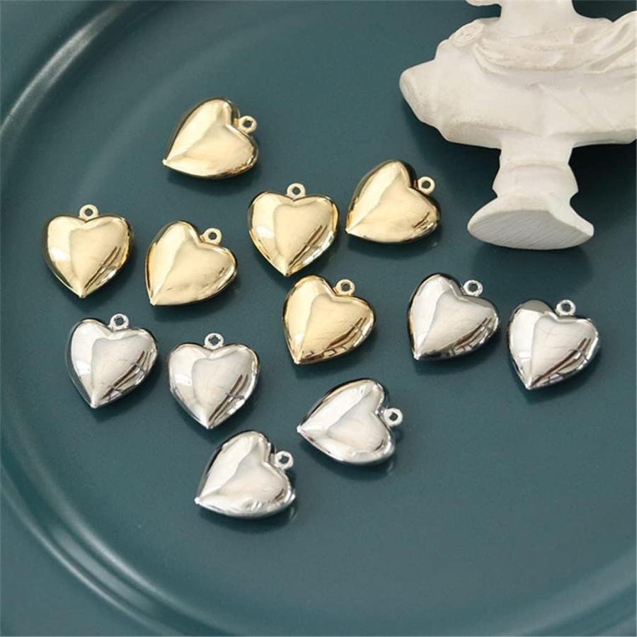 【並行輸入品】MXIAOXIA Sweet Three-Dimensional Full Heart Earrings DIY Necklace Eaの画像