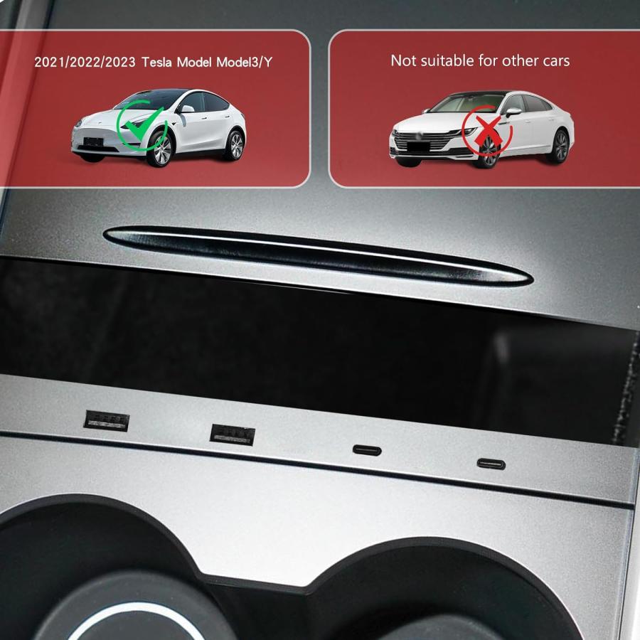 並行輸入品】USBハブ Tesla Model 3 Y 2021-2023 センターコンソール用