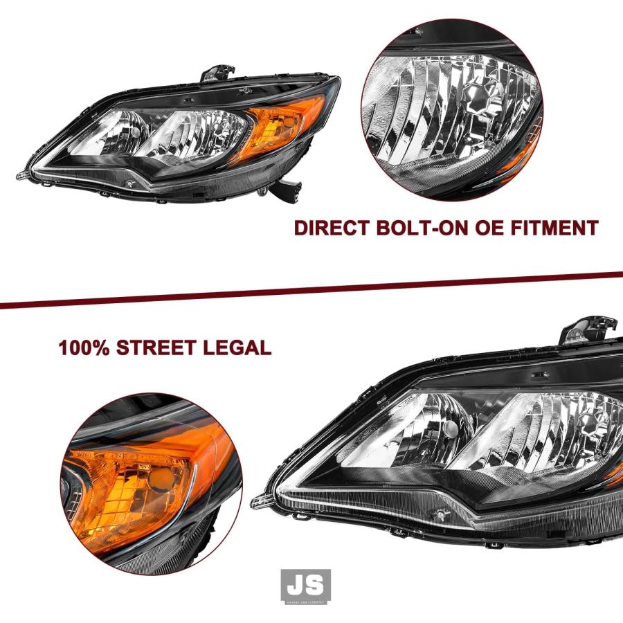 【並行輸入品】JSBOYAT OE Style Headlight Assembly Replacement for 2014-2015 Hondaの画像