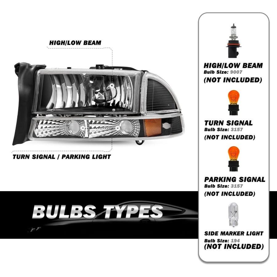 【並行輸入品】SOCKIR ハロゲンヘッドライトアセンブリ 1997-2004 Dodge Dakota / 1998-2003 Dodge Dura
