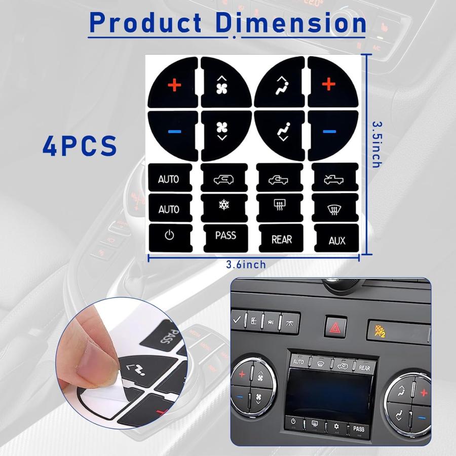 【並行輸入品】Ziciner 4 PCS AC Dash Button Repair Kit Decal Stickers  Best for Fixの画像