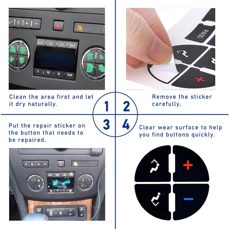 【並行輸入品】Ziciner 4 PCS AC Dash Button Repair Kit Decal Stickers  Best for Fixの画像