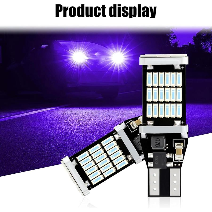 【並行輸入品】ZKFAR 4個 T15 4014 45SMD チップセット バックアップ リバース電球 Canbusエラーフリー ブレーキストップ カの画像