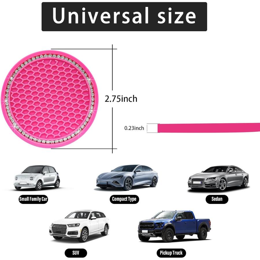 並行輸入品】Ziciner キラキラ光るカーカップコースター 2枚パック