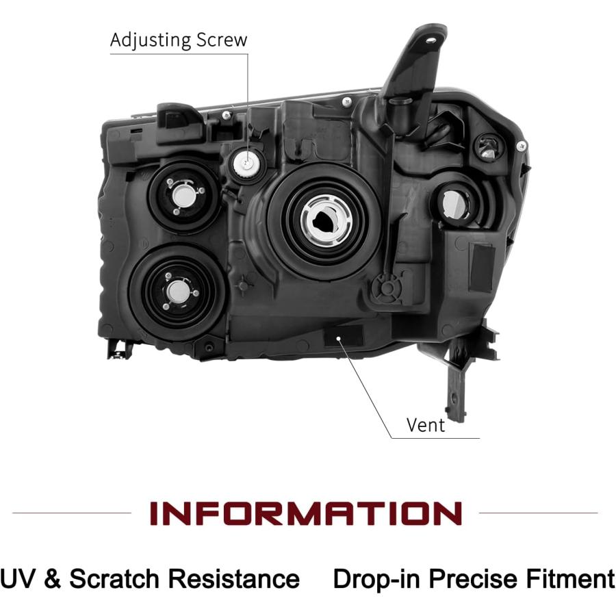 【並行輸入品】JSBOYAT Headlight Assembly Pair Replacement for 2009 2010 2011 Honda