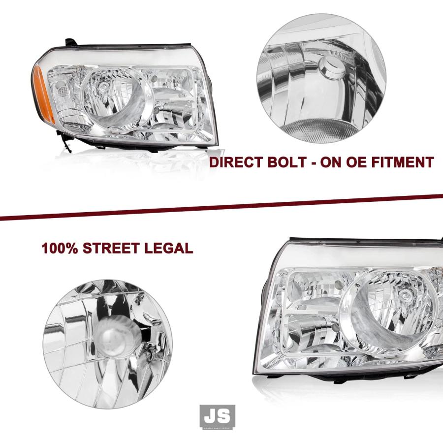 【並行輸入品】JSBOYAT Headlight Assembly Pair Replacement for 2009 2010 2011 Honda