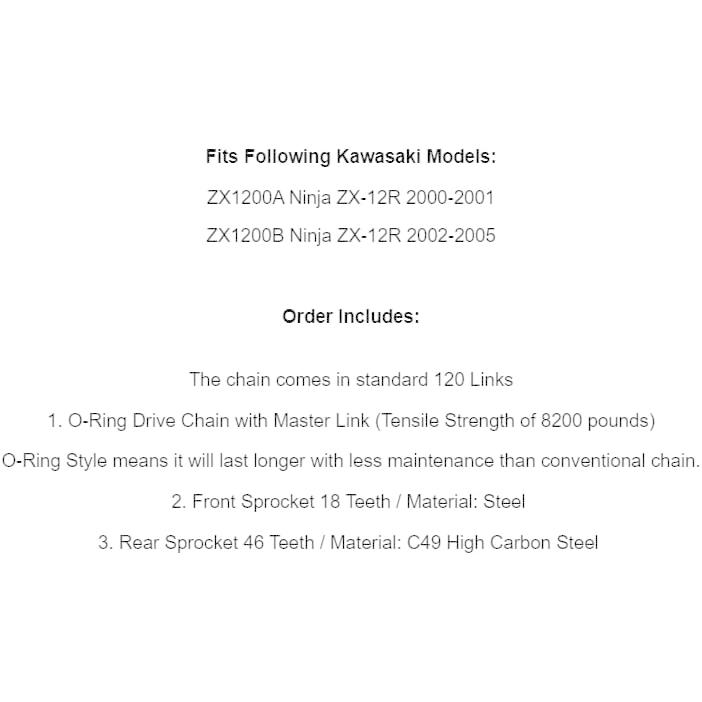 並行輸入品】For Gold O-Ring Drive Chain & Sprockets Kit for