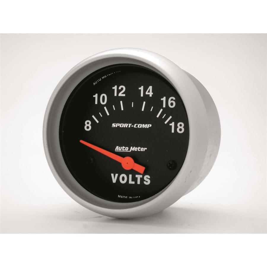 Auto　Meter　3592　Electric　Regular　Voltmeter　並行輸入品　2.625　Gauge　in.　Sport-Comp