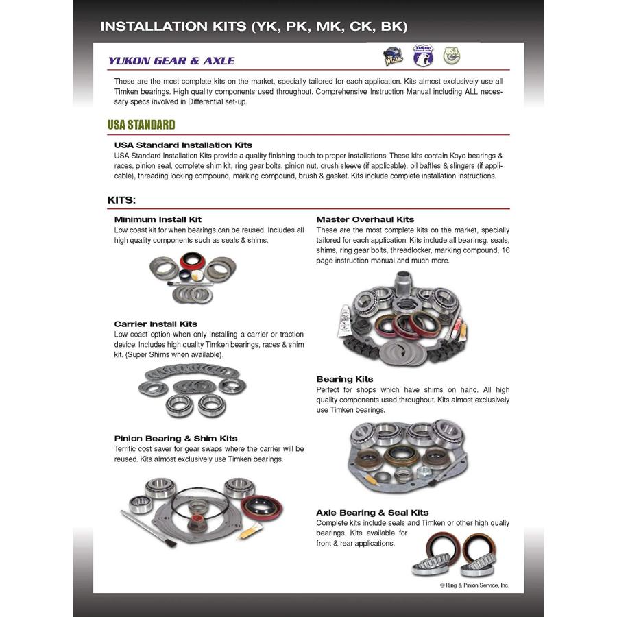 【並行輸入品】 Yukon (PK D44-19) Pinion Installation Kit for 19-Spline Dana 44 Difの画像