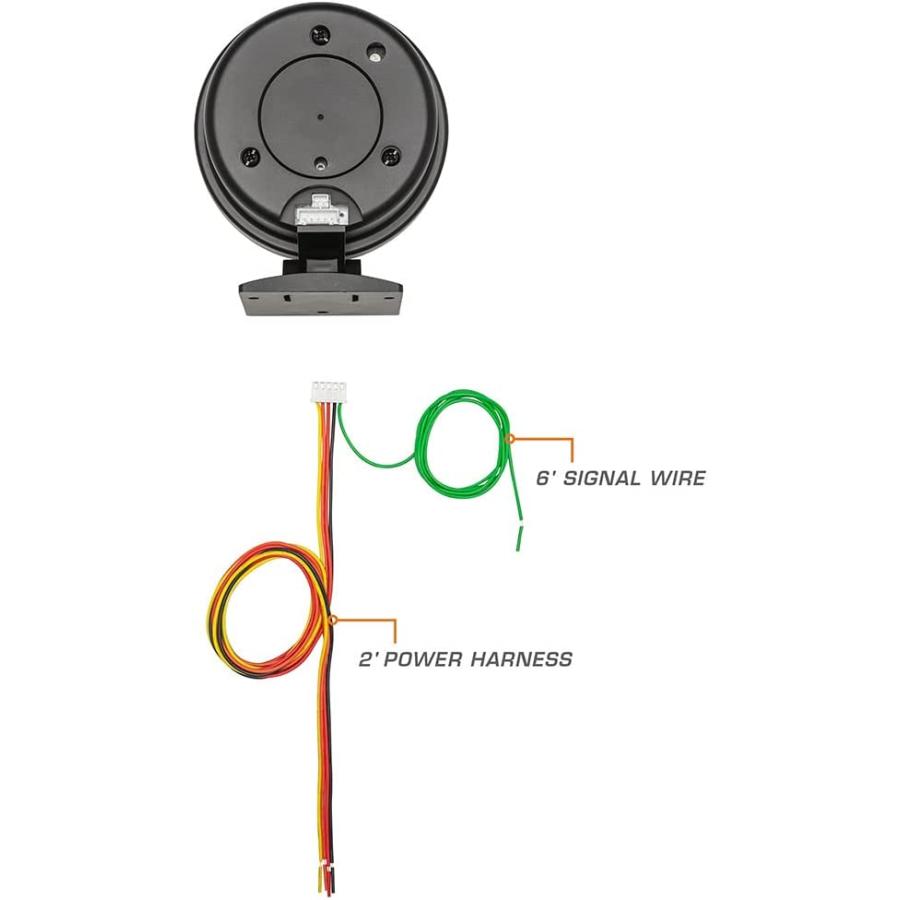 GlowShift　Tinted　Color　Tachometer　Powered　Dashboard　D　For　Black　1-10　Light　Gas　10　Cylinder　On　Gauge　Shift　000　Mounts　Built-In　RPM　Engines