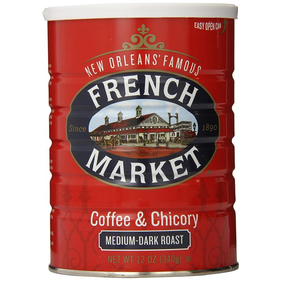 FRENCH MARKET Coffee and Chicory  Medium-Dark Roast  12 Ounce Can by French Market Coffee　並行輸入品｜dep-good-choice｜02