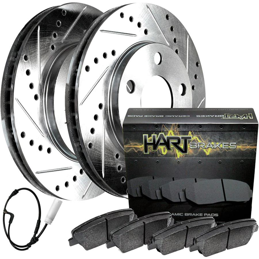 Hart Brakes Rear Brakes and Rotors Kit Rear Brake Pads Brake Rotors
