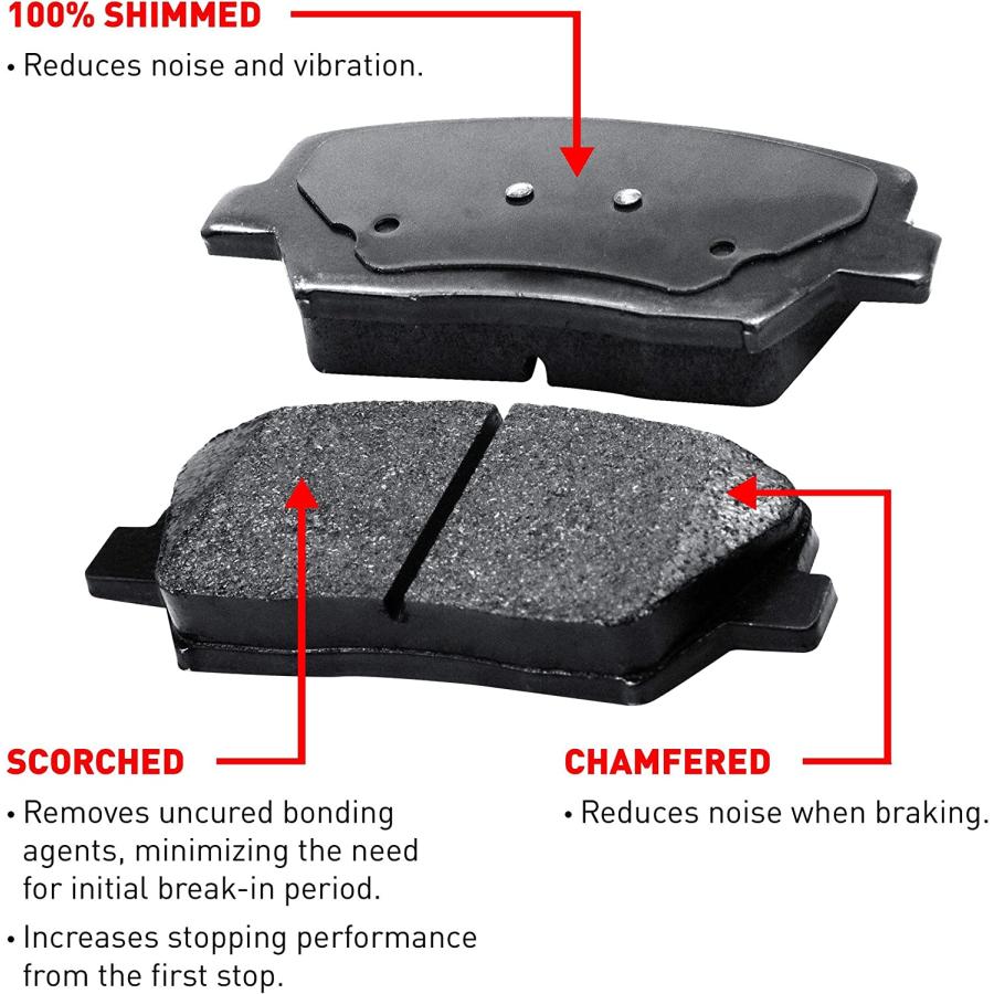 【並行輸入品】 R1 Concepts Rear Brakes and Rotors Kit |Rear Brake Pads| Brake Roto_7