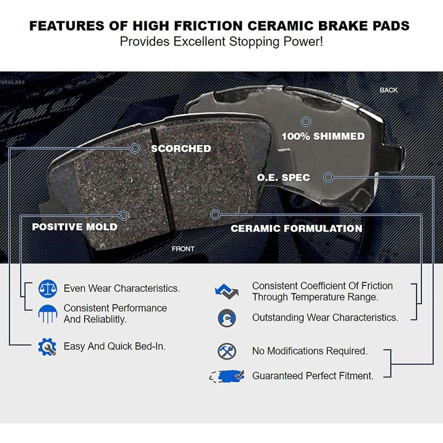 PowerSport Rear Brakes and Rotors Kit |Rear Brake Pads| Brake Rotors and Pads| Ceramic Brake Pads and Rotors |fits 2009-2019 Ford Edge Explorer F バイク PowerSport Rear Brakes and Rotors Kit |Rear Brake Pads| Brake Rotors and Pads| Ceramic Brake Pads and Rotors |fits 2009-2019 Ford Edge Explorer F バイク