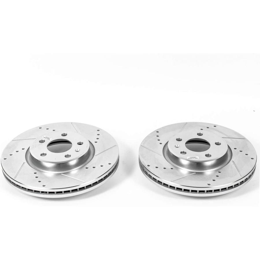 【並行輸入品】 Power Stop EBR1208XPR フロントエボリューション ドリル\u0026スロットローター ペアの画像