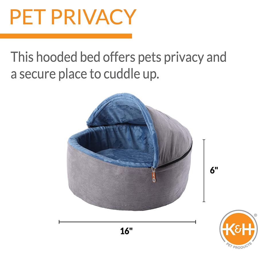 K&H Pet Products Self-Warming Kitty Bed Hooded Small Blue/Gray 16inch　並行輸入品｜dep-good-choice｜03