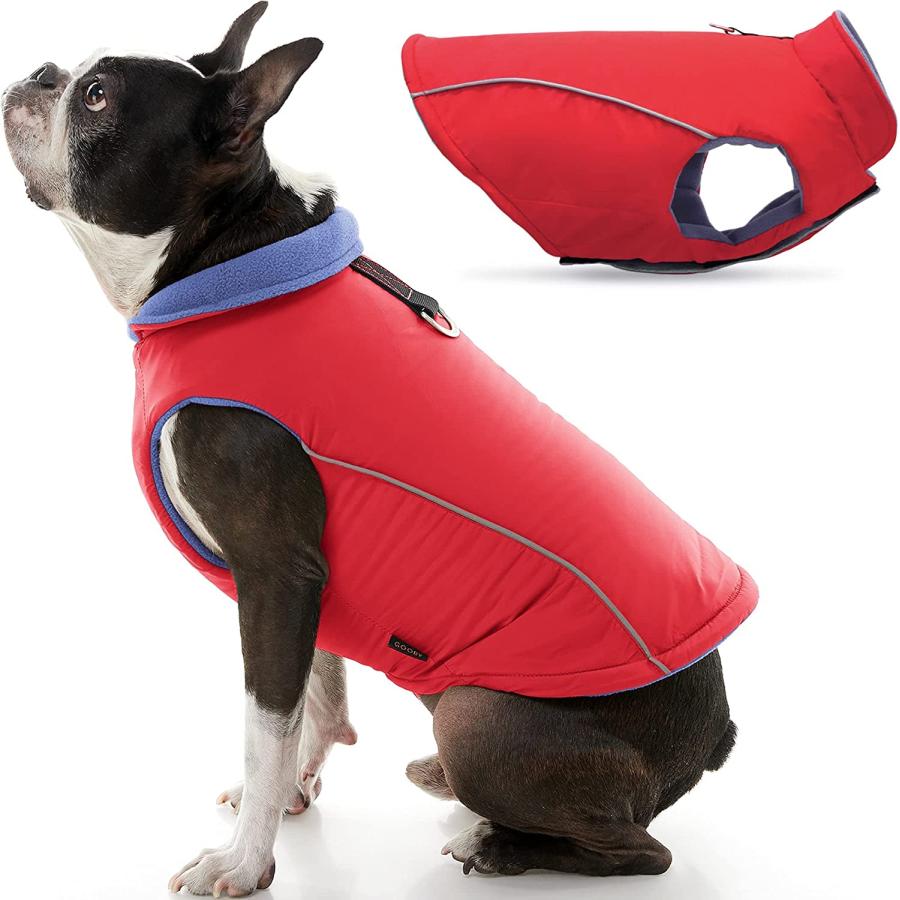 Gooby Sports Vest Dog Jacket Red Small Reflective Dog Vest with D