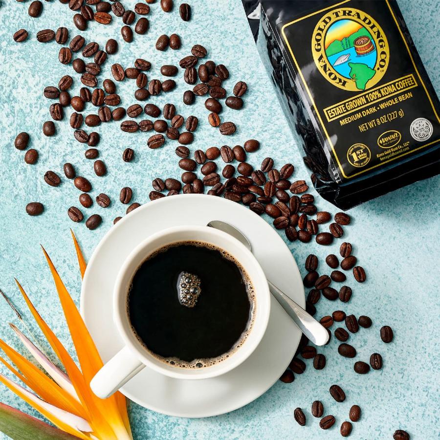 Kona Gold Coffee Whole Beans - 16 oz  by Kona Gold Rum Co. - Medium/Dark Roast Extra Fancy - 100% Kona Coffee　並行輸入品｜dep-good-choice｜07