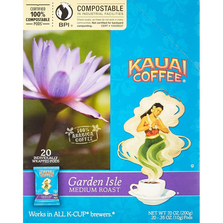 Kauai Coffee SingleServe Pods Garden Isle Medium Roast Arabica