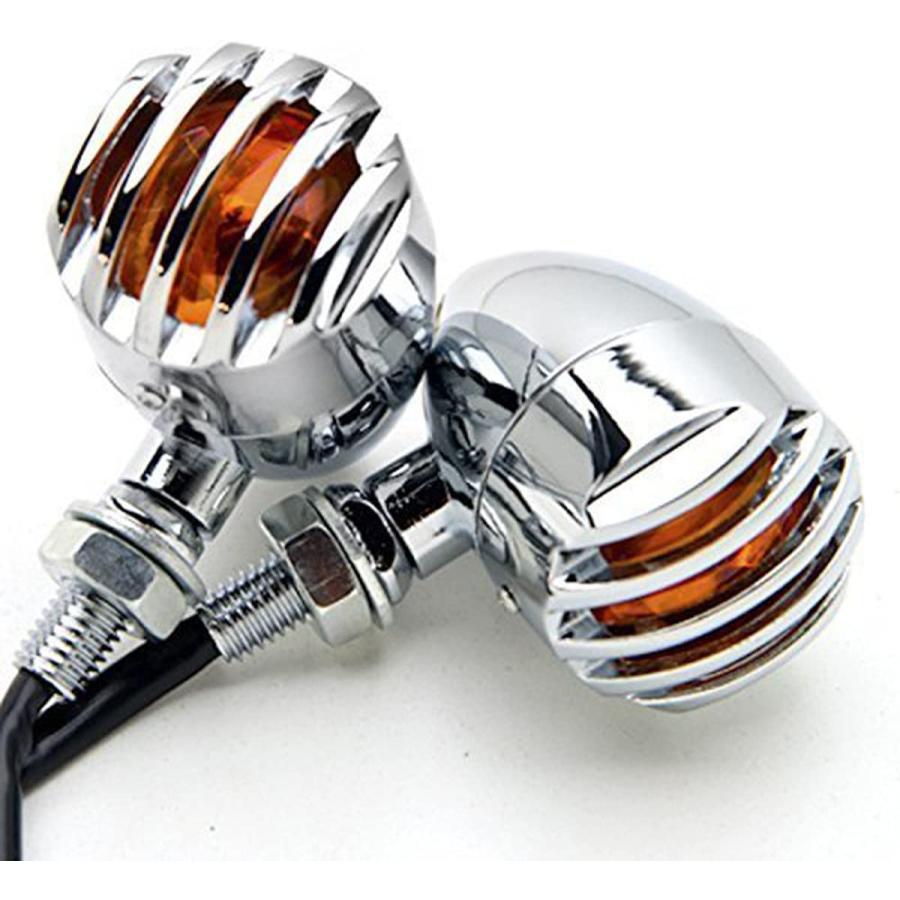 【並行輸入品】 TASWK ブレット 型 ウインカー 2個 セット ビレット バレット バイク カスタム LED アンバー ライト（シルバー）　 | ブランド登録なし