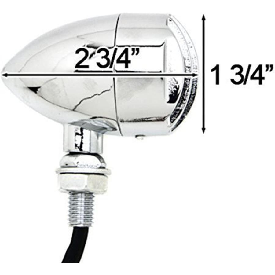 【並行輸入品】 TASWK ブレット 型 ウインカー 2個 セット ビレット バレット バイク カスタム LED アンバー ライト（シルバー）　 | ブランド登録なし | 03