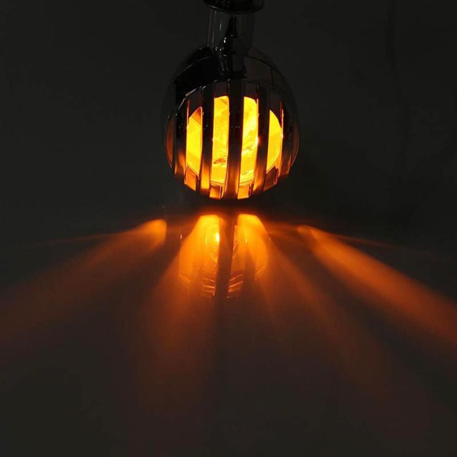 【並行輸入品】 TASWK ブレット 型 ウインカー 2個 セット ビレット バレット バイク カスタム LED アンバー ライト（シルバー）　 | ブランド登録なし | 04