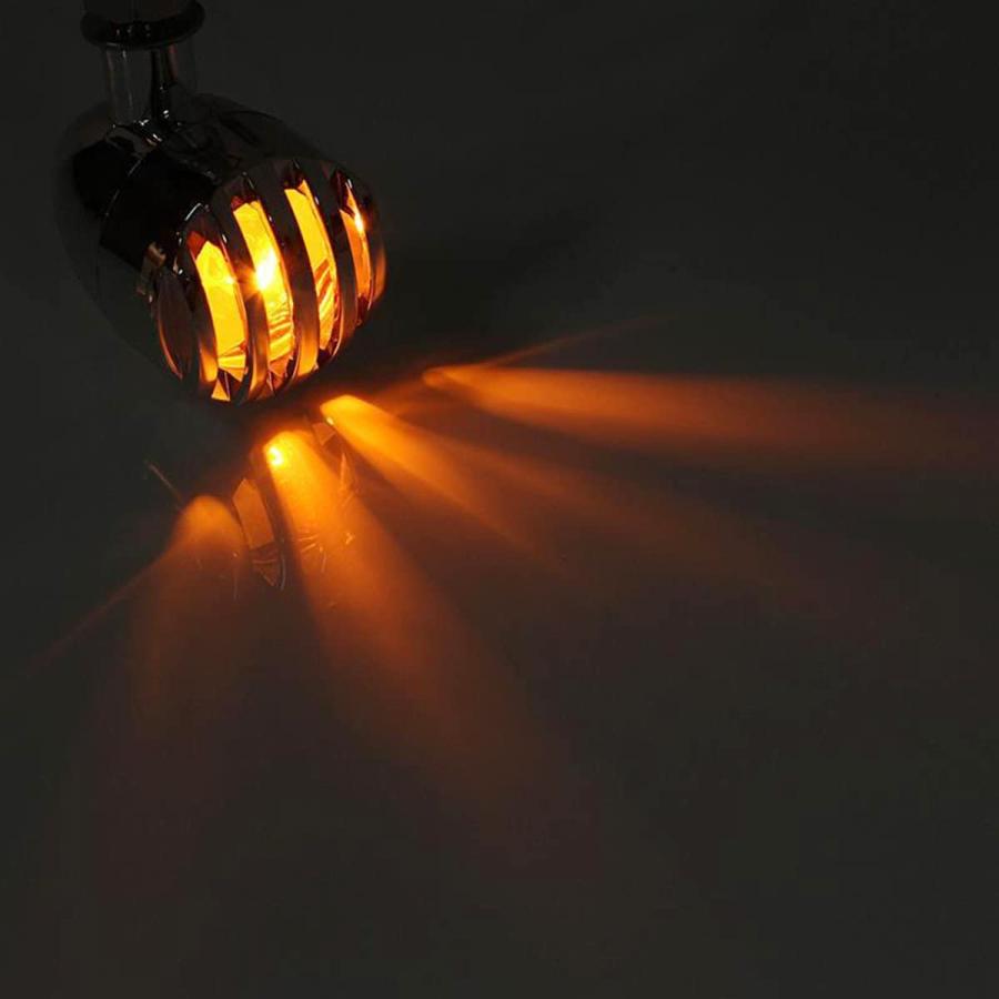 【並行輸入品】 TASWK ブレット 型 ウインカー 2個 セット ビレット バレット バイク カスタム LED アンバー ライト（シルバー）　 | ブランド登録なし | 05