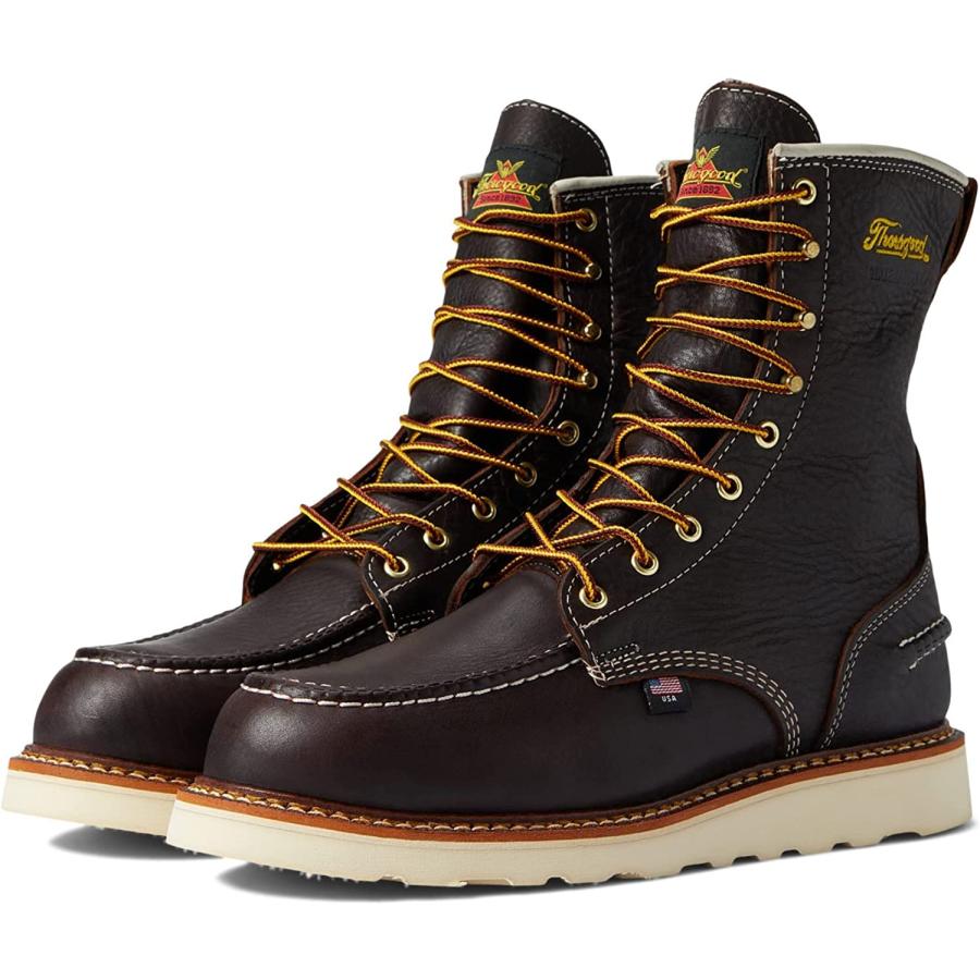 Thorogood 1957 Series 8” Waterproof Work Boots for Men - Full-Grain Leather with Moc Toe  Comfort Insole  and Slip-Resistant Wedge Outsole; EH Res｜dep-good-choice｜04