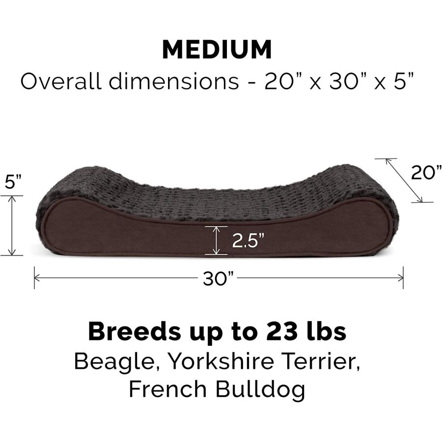 最高 Furhaven Medium Orthopedic Dog Bed Ultra Plush Faux Fur & Suede Luxe Lounger w/ Removable Washable Cover - Chocolate Medium　並行輸入品