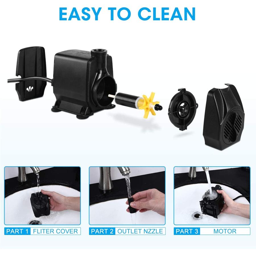 KEDSUM 40W 水中ポンプ ウォーターポンプ 吐出量2100L/H 最大 KEDSUM 40W 水中ポンプ ウォーターポンプ 吐出量2100L/H 最大