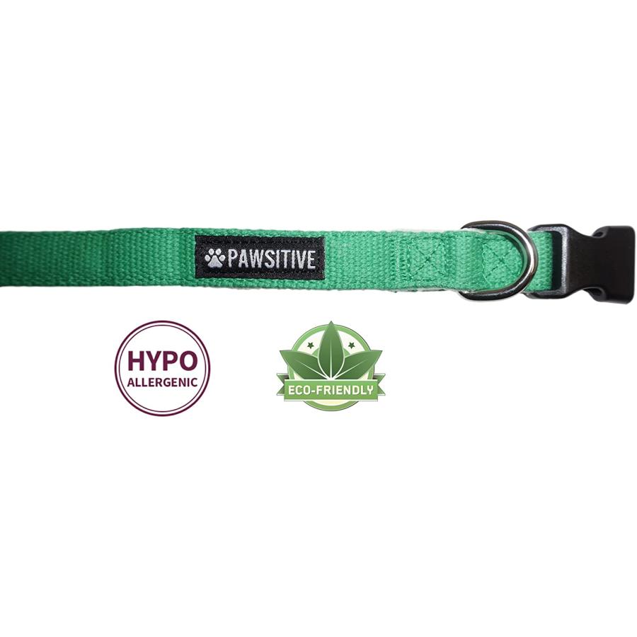 【並行輸入品】 Pawsitive Hemp Dog Collar - Green Dog Collar - We Donate a Collar f_2