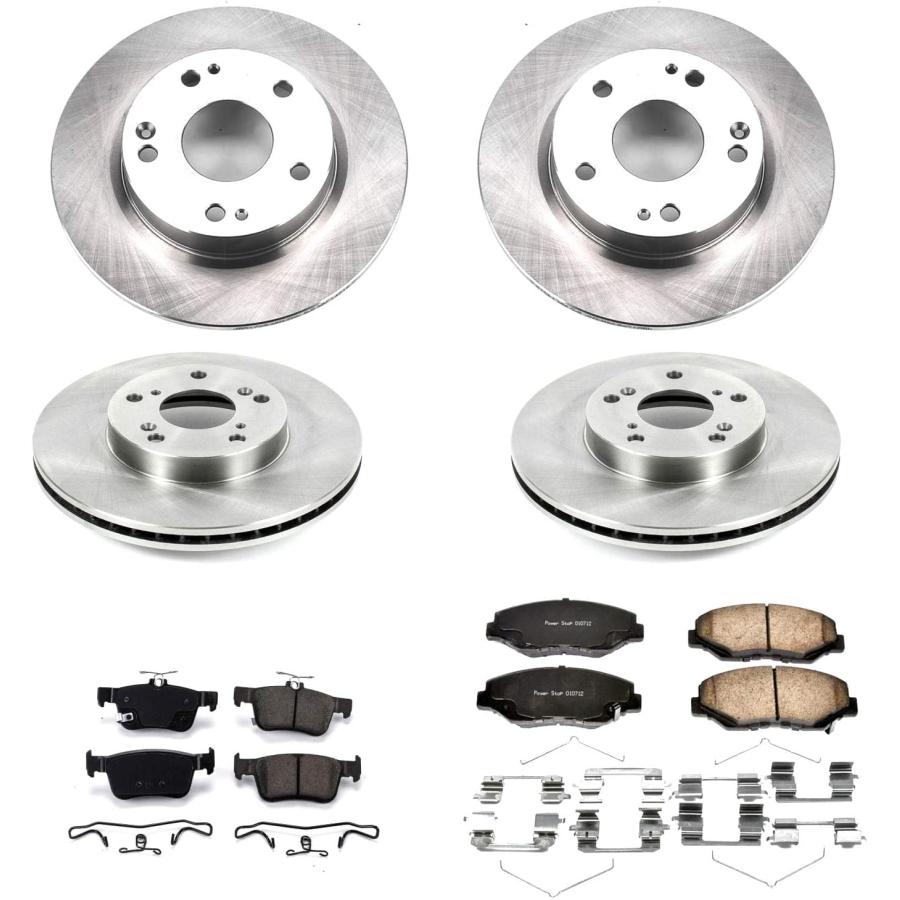 【並行輸入品】 Power Stop KOE7574 オートスペシャリティ 交換用フロント&リアブレーキキット - OEローター&セラミックブレーキパ_3