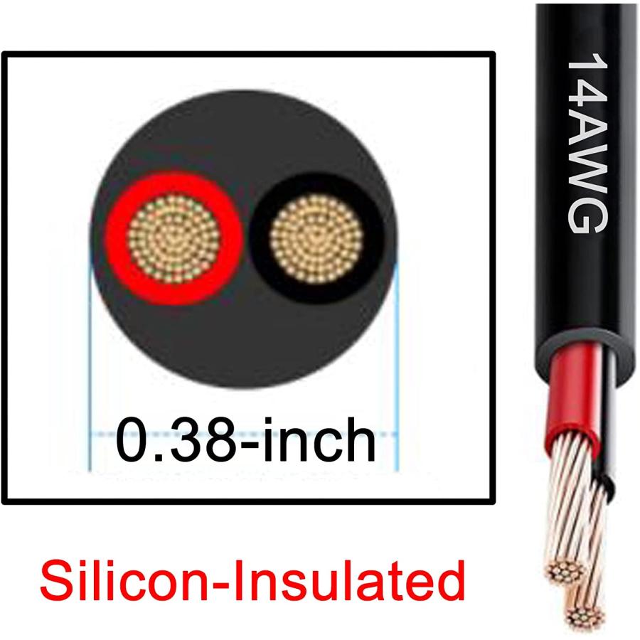 14　AWG　30フィート　12V　車　24V　ボート　2ワイヤー　トラック　船舶　工業用　ライト　電気配線　LED　バー　ケーブル　並行輸入品