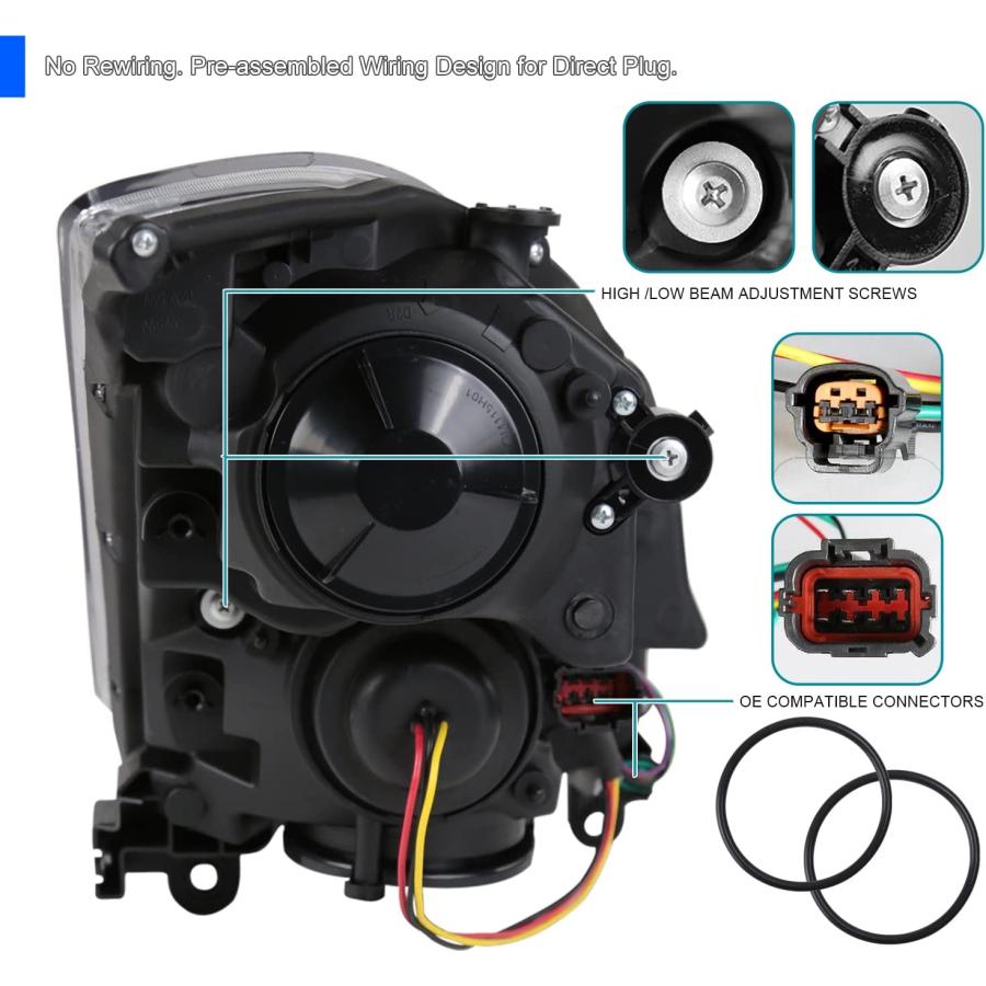 SPEC-D TUNING LEDストリッププロジェクターヘッドライト ブラック