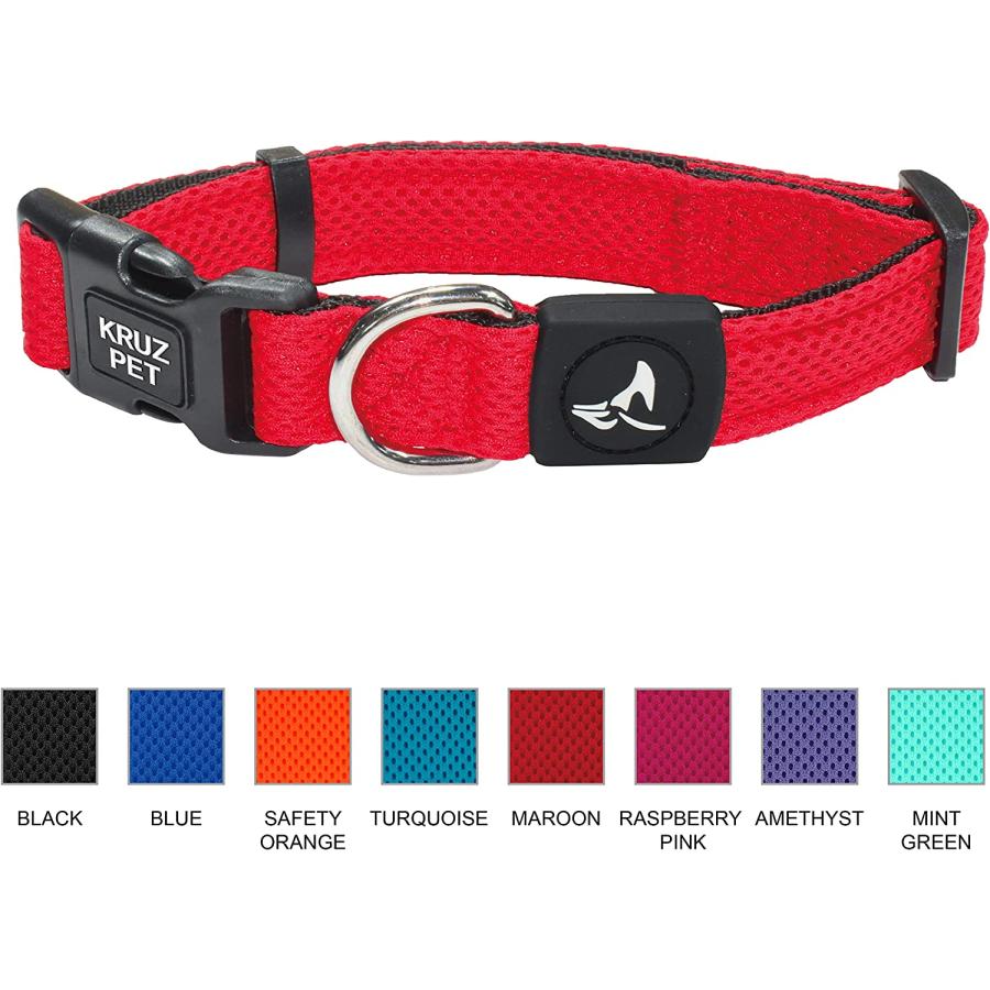 KRUZ PET KZA10202S Mesh Dog Collar for Small Medium Large Dogs