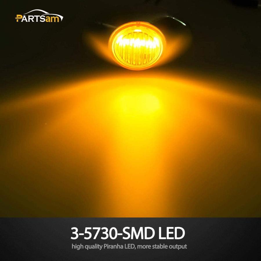 【並行輸入品】 Partsam 10Pcs 3inchx2inch Clear Amber Mini Oval Side Marker Clearan_2