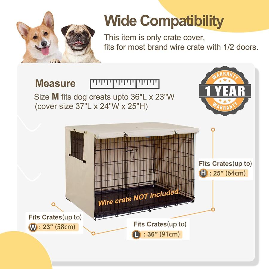 【並行輸入品】 Explore Land 36 inches Dog Crate Cover - Durable Polyester Pet Kennの画像
