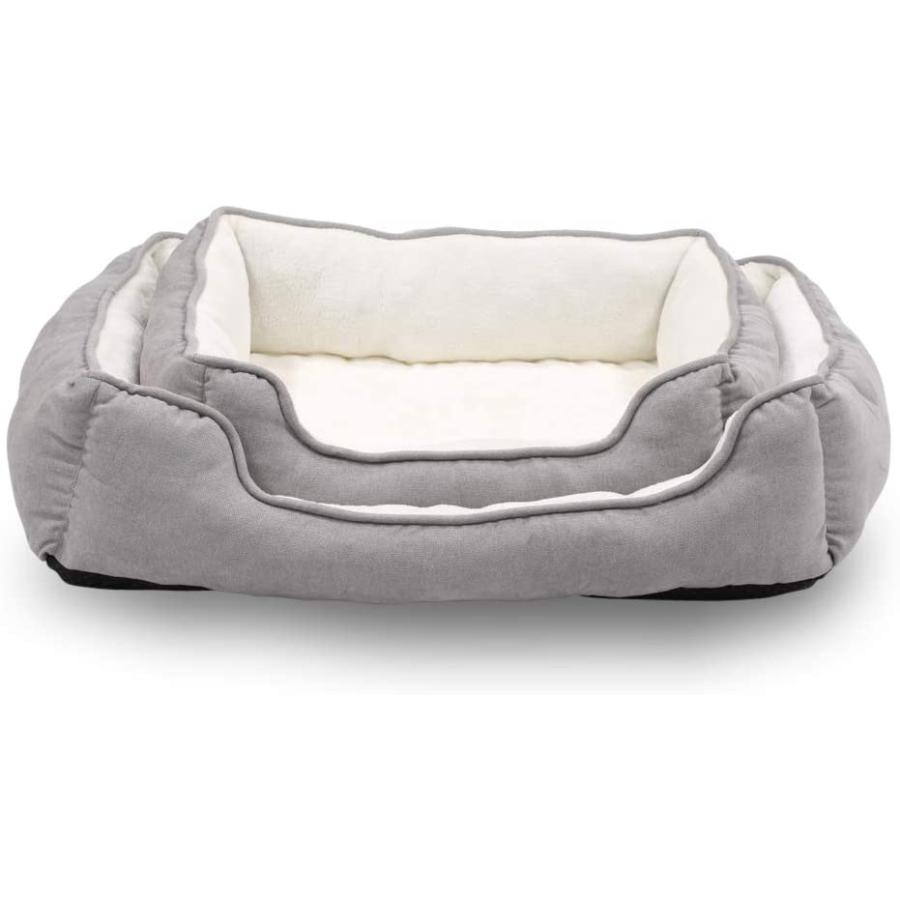 【並行輸入品】 long rich rectangle bolster Pet Bed Dog bed medium size Gray With_2