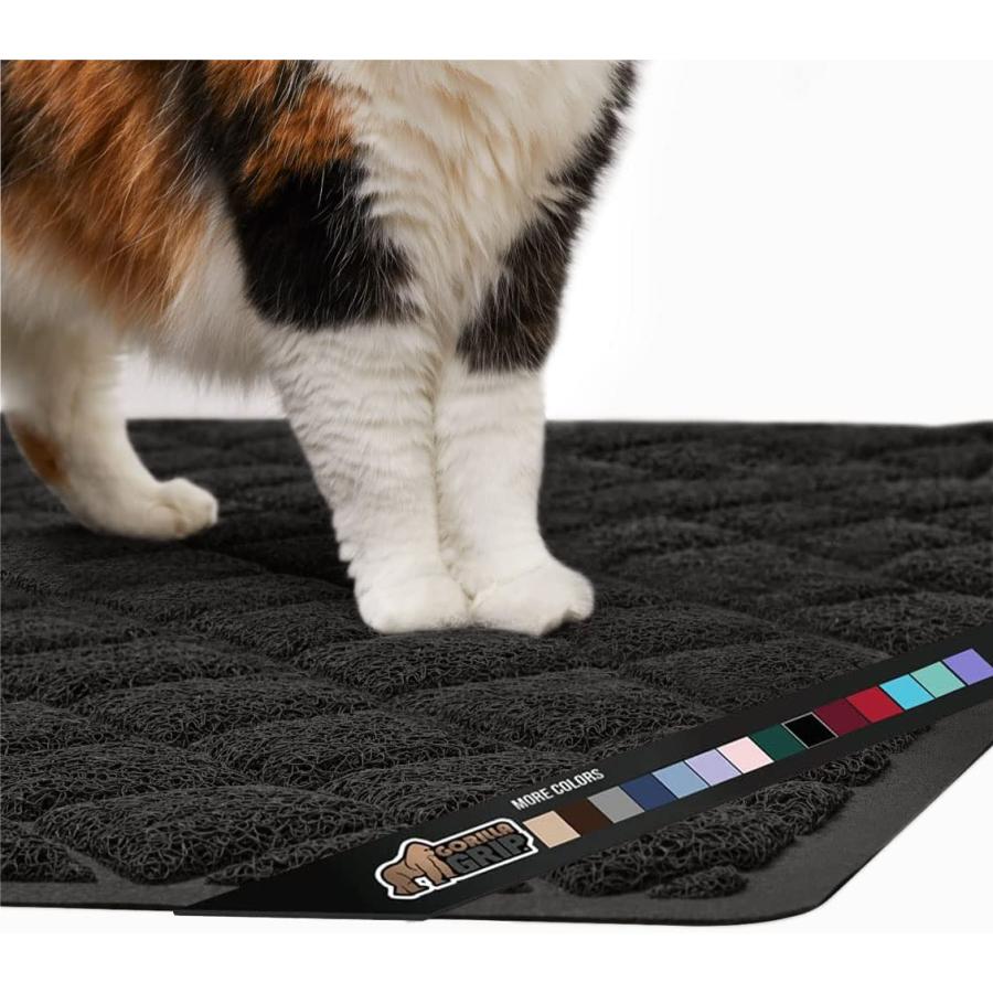 Gorilla Grip Thick Cat Litter Trapping Mat 24x17 Less Waste Traps Mess