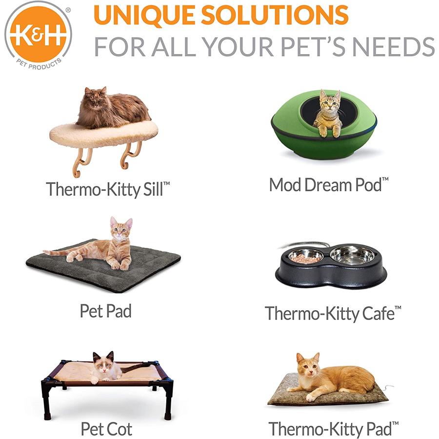 K&H Pet Products Thermo-Kitty Heated Pet Bed Deluxe Tan/Leopard Large 20 Inches　並行輸入品｜dep-good-choice｜06