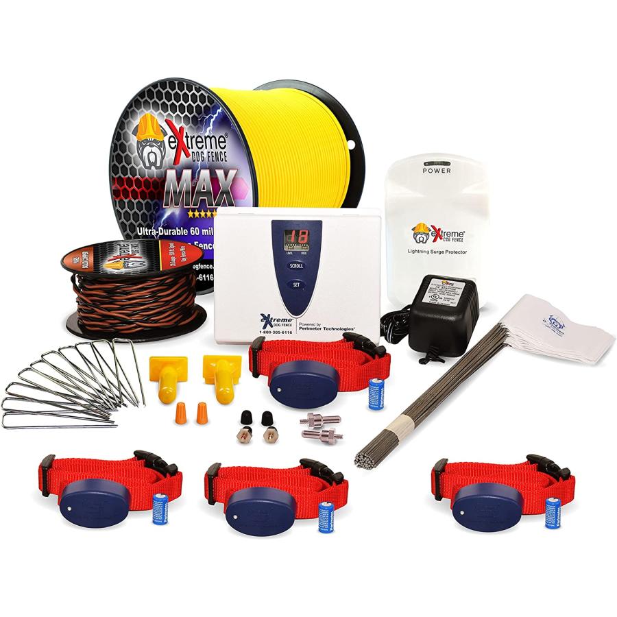 Extreme Dog Fence Max Grade Electric Dog Fence 4 Dog Kit 500 Feet