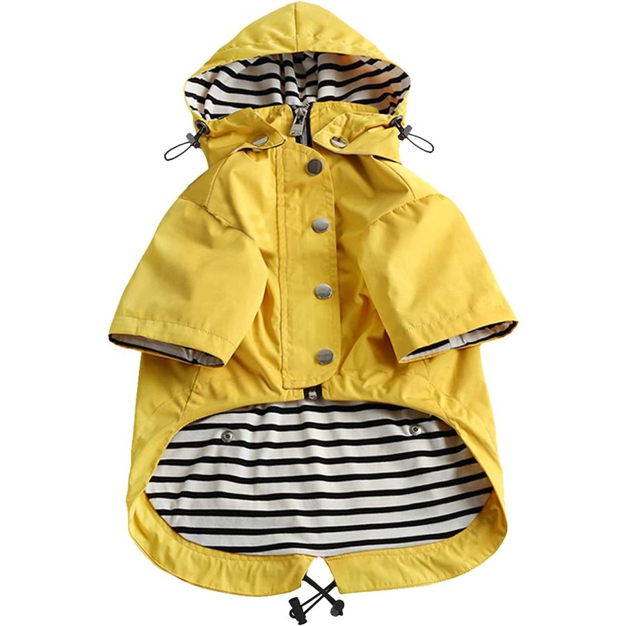 Morezi Dog Zip Up Dog Raincoat with Reflective Buttons Rain/Water Resistant Adjustable