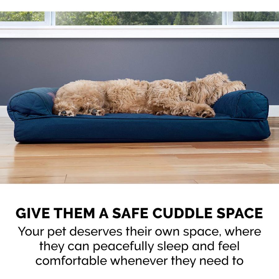 海外最新海外最新Furhaven XXL Cooling Gel Foam Dog Bed Quilted Sofa-Style W  Removable Washable Cover Navy Jumbo Plus (XX-Large) 並行輸入品 ベッド、クッション、ハウス 