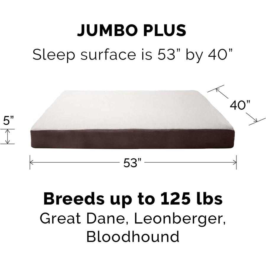 工場直送工場直送Furhaven XXL Memory Foam Dog Bed Sherpa Suede Mattress W Removable  Washable Cover Espresso Jumbo Plus (XX-Large) 並行輸入品 ベッド、クッション、ハウス 