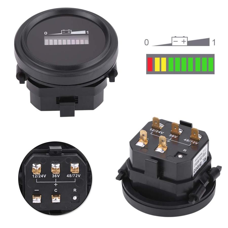 for　Golf　cart　24V　Meter-Acouto　12V　48V　LED　for　Battery　Indicator　72V　Gauge　Battery　Indicator　Battery　Gauge　Battery　LED　Cart　Digital　IP65　Meter　36V