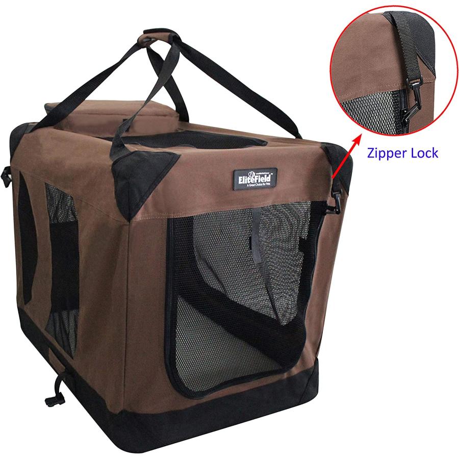 【並行輸入品】 EliteField 3-Door Folding Soft Dog Crate  Indoor \u0026 Outdoor Pet Home_1