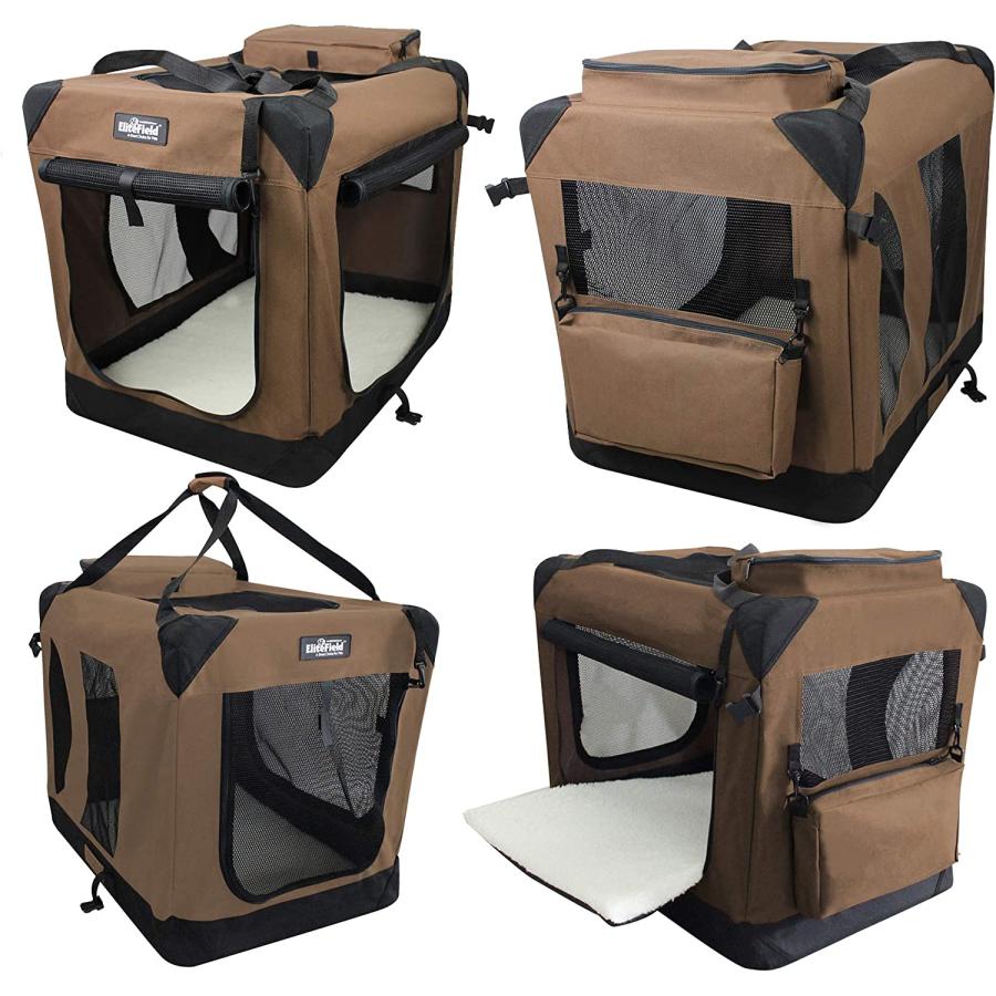 【並行輸入品】 EliteField 3-Door Folding Soft Dog Crate  Indoor \u0026 Outdoor Pet Home_3