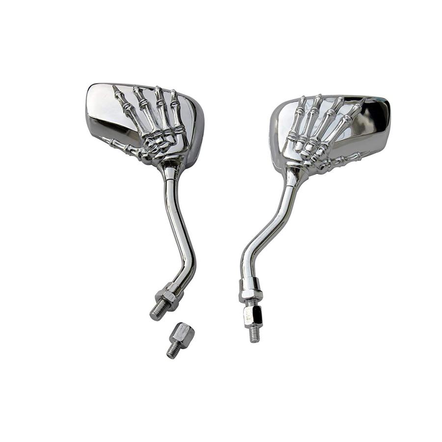 並行輸入品】 】 MotorToGo Small Silver Skull Hand Rear View